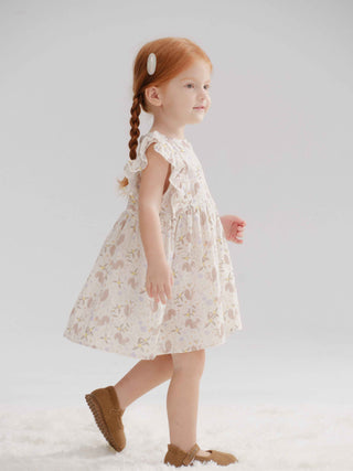 Sleeveless Ruffle Dress in White