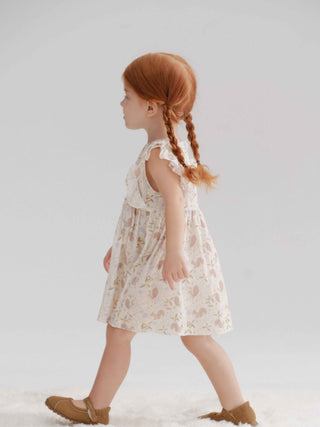 Sleeveless Ruffle Dress in White